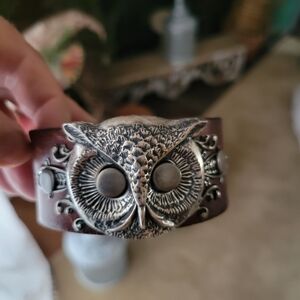 Silver Owl Cuff Bracelet